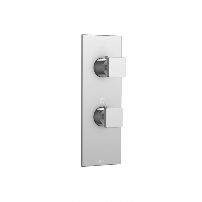 Square trim set for TURBO thermostatic valve #T12123, 2-way, shared functions