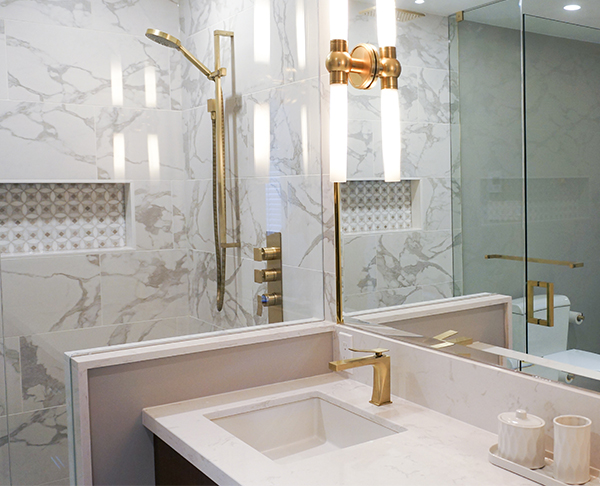 bathroom gold shower