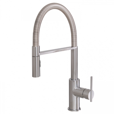 Pull-out dual stream mode kitchen faucet